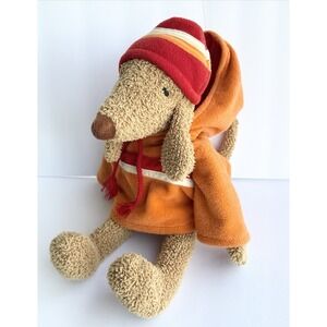 Bath & Body Works "Barker" Plush Dog Stuffed Animal Essa Cuddle Hoodie‎ Hat 15"